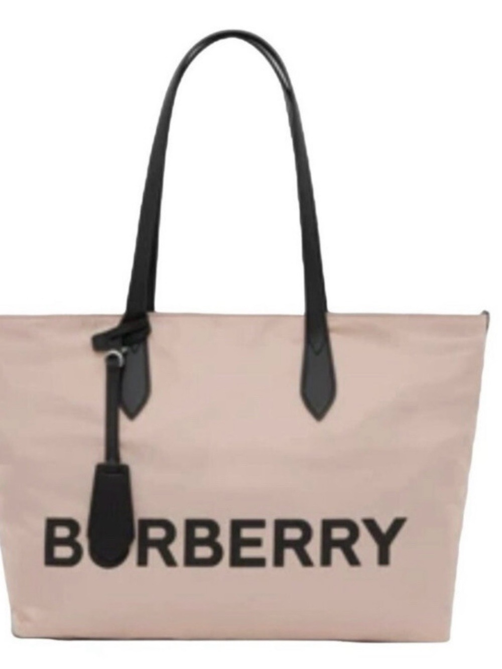 Burberry Blush Canvas Tote with Black Leather Handles with (COA)